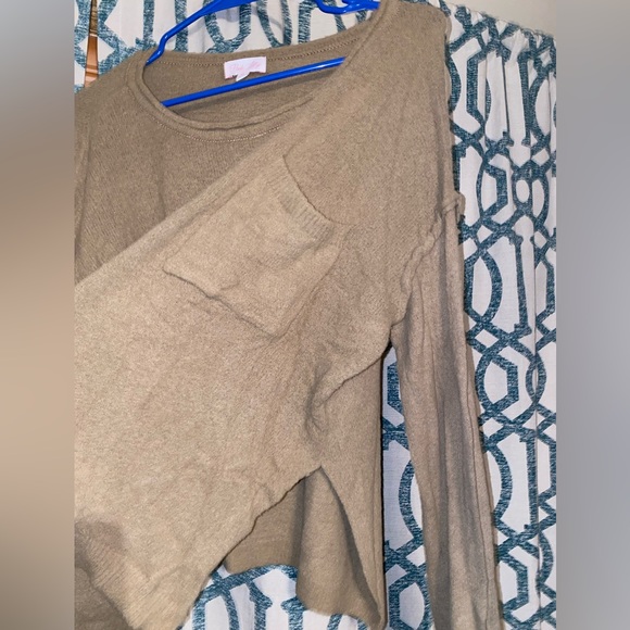 pink lily off the shoulder sweater - Picture 4 of 4